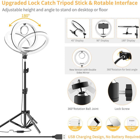 💡 Anneau Lumineux LED 10” – L’éclairage Idéal pour TikTok, YouTube & Streaming
