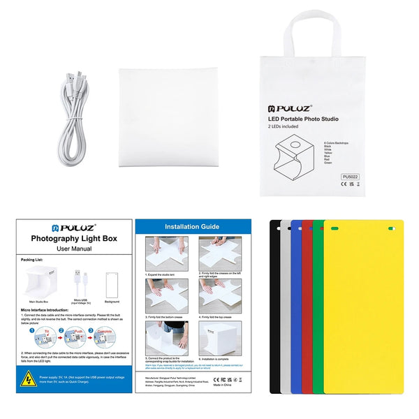 💡 Kit Mini Studio Photographique PULUZ – Éclairage LED Portable