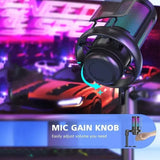🎤 Microphone USB Professionnel RGB – Idéal pour Streaming, Gaming & Création de Contenu