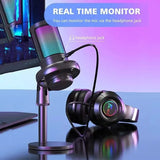 🎤 Microphone USB Professionnel RGB – Idéal pour Streaming, Gaming & Création de Contenu